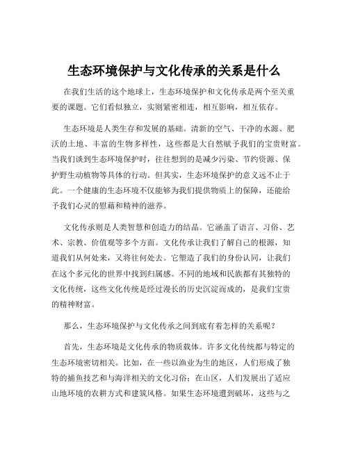 生态环境保护与文化传承的关系是什么