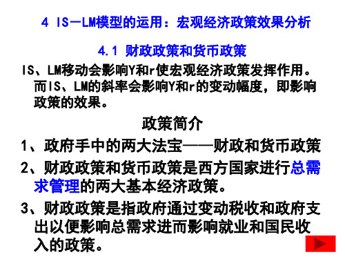 4.12 IS-LM模型的运用：宏观经济政策效果分析