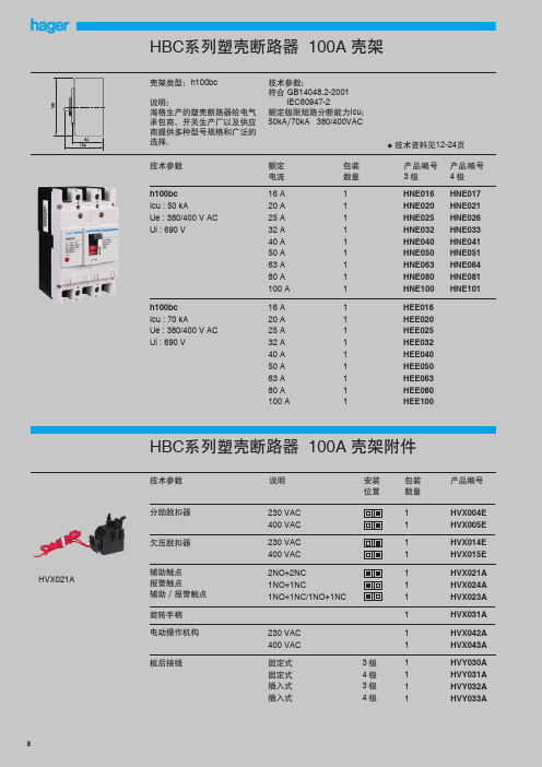 海格塑壳断路器价目表