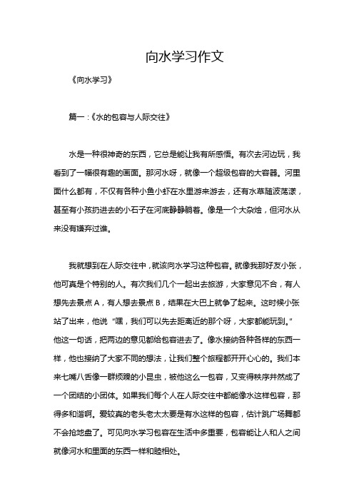 向水学习作文