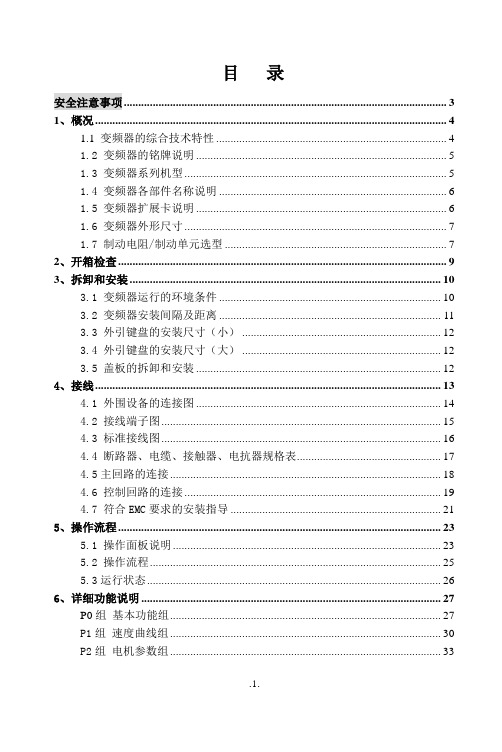 英威腾CHV180电梯专用变频器说明书