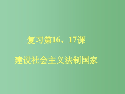 九年级政治全册《走依法治国之路》课件 北师大版