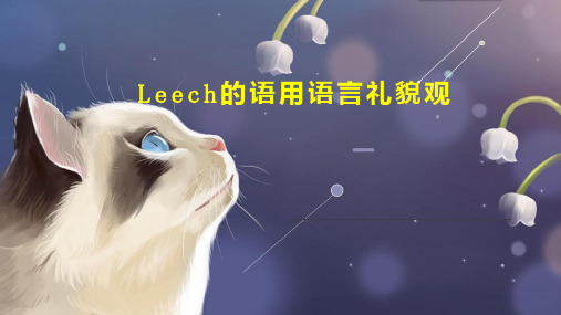 Leech的语用语言礼貌观