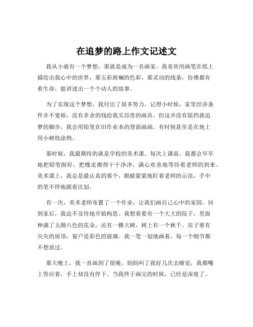 在追梦的路上作文记述文