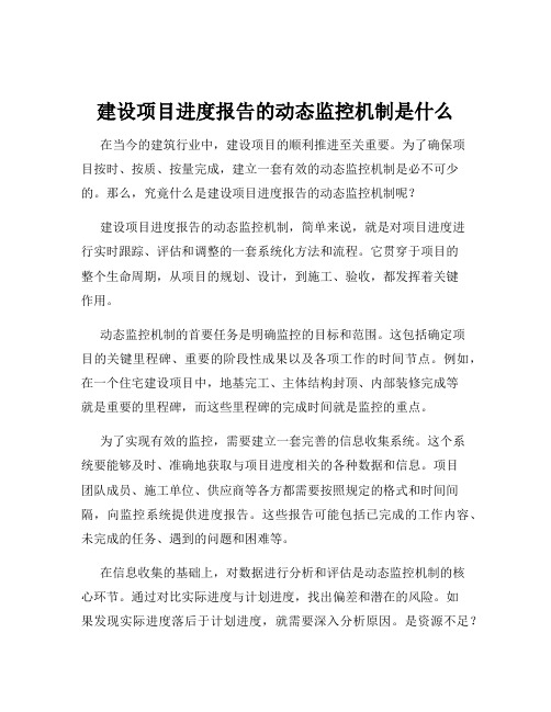 建设项目进度报告的动态监控机制是什么