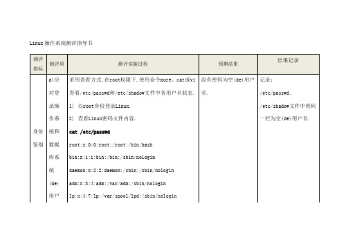 Linux测评指导书