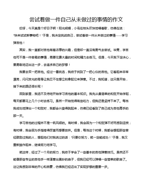 尝试着做一件自己从未做过的事情的作文