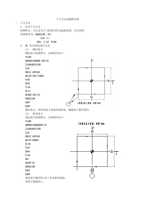 下刀方式及编程实例教案1