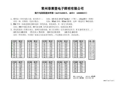 贴片电阻阻值如何读