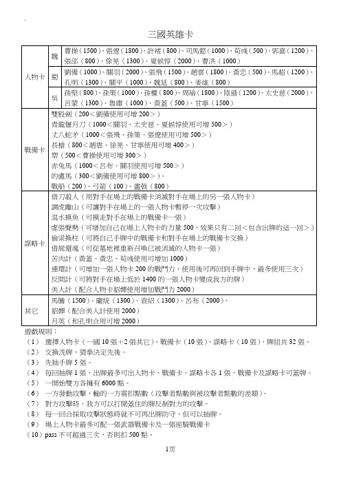 三国英雄卡游戏制作流程