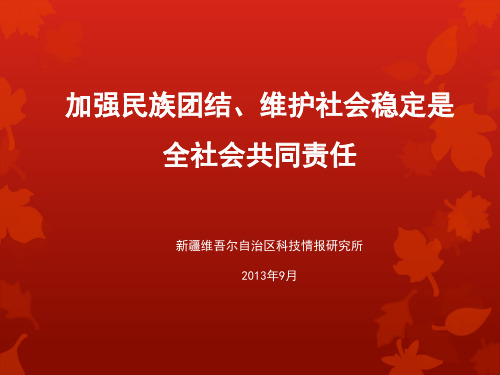 加强民族团结、维护社会稳定是全社会