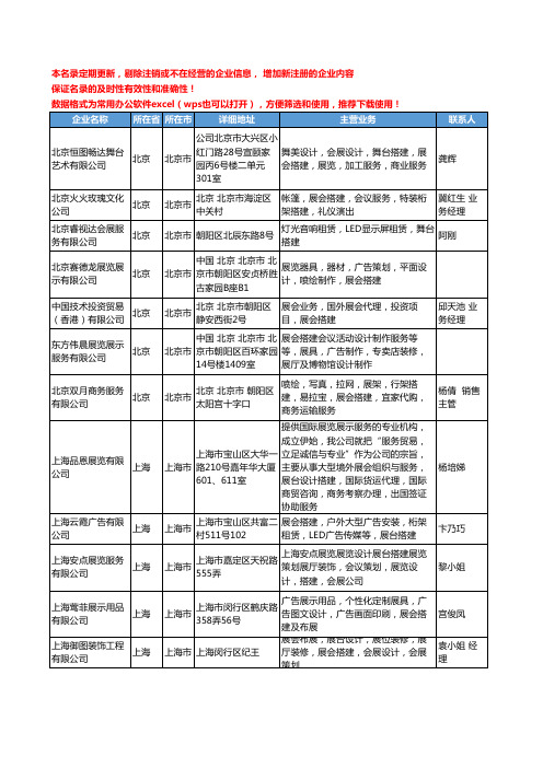 2020新版全国展会搭建工商企业公司名录名单黄页联系方式大全86家