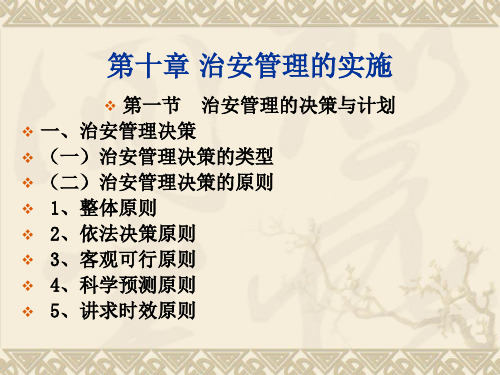 治安管理基础理论课件——实施