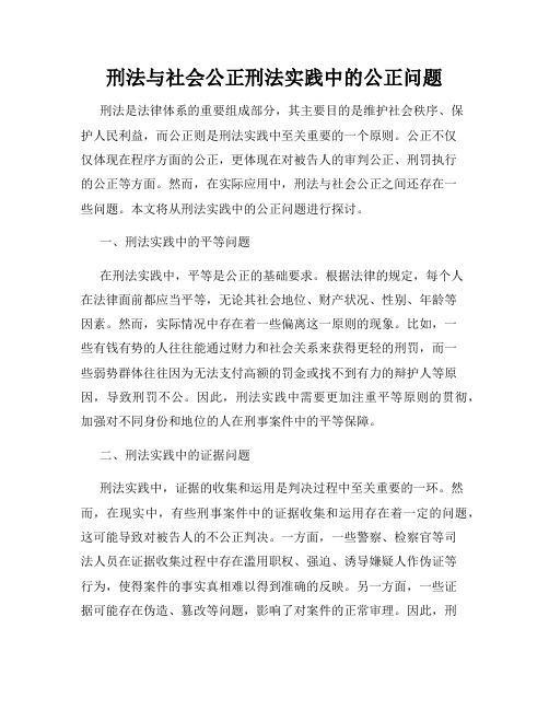 刑法与社会公正刑法实践中的公正问题