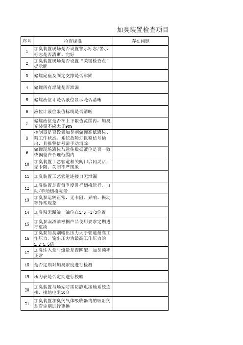 加臭装置(加臭装置)定期检查项目