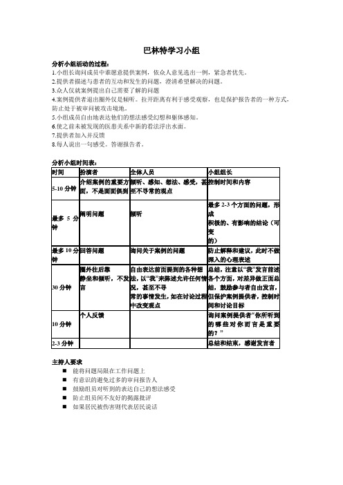 巴林特学习小组