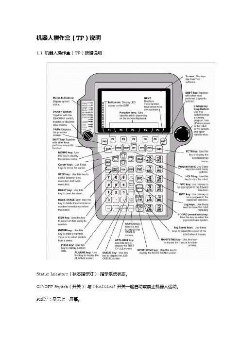 01 机器人示教盒按键及画面说明