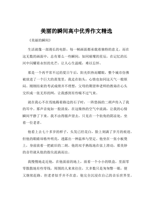 美丽的瞬间高中优秀作文精选