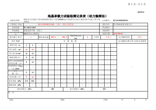 地基承载力试验检测报告