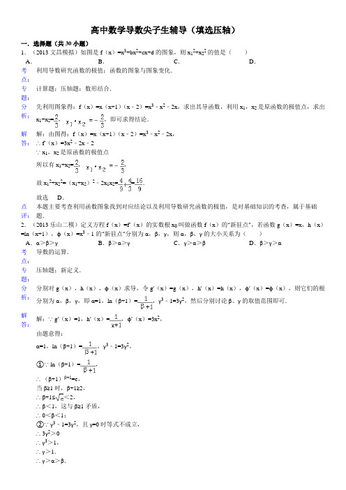 高中数学导数压轴题专题训练