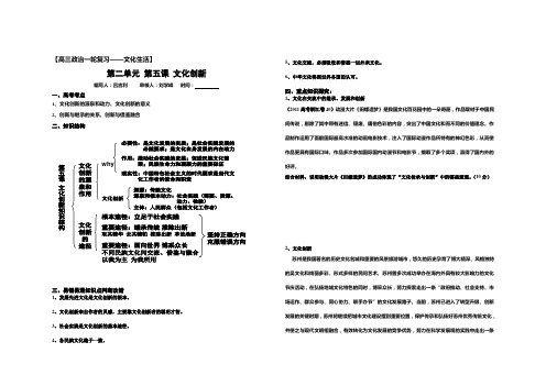 2012高三政治 文化生活 文化创新 学案 练习题