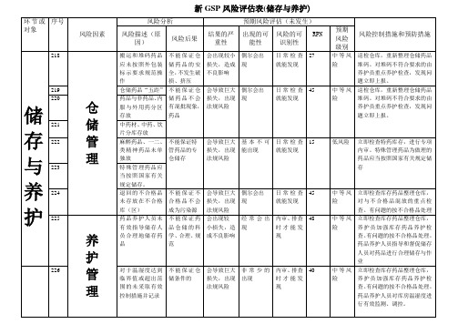 010-1新GSP风险评估表(储存与养护)