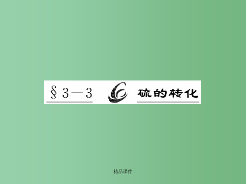 高考化学一轮复习 3-3硫的转化精品 鲁科版