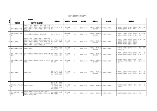 随机抽查事项清单