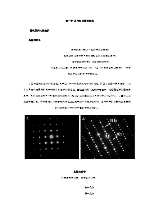 晶体与点阵的概念