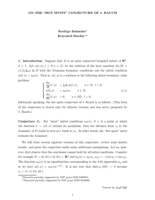 ON THE “HOT SPOTS ” CONJECTURE OF J. RAUCH