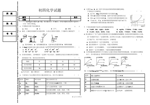 初四化学模拟试题