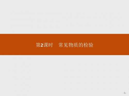 苏教版化学必修一:1.2.2 常见物质的检验