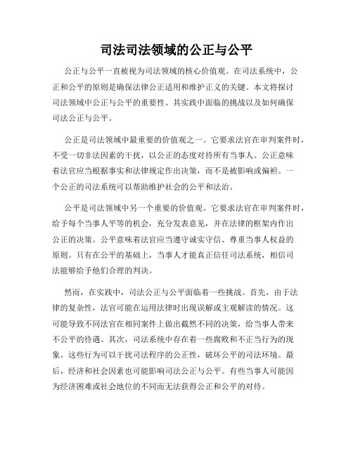 司法司法领域的公正与公平