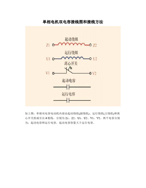 单相电机双电容接线图和接线方法