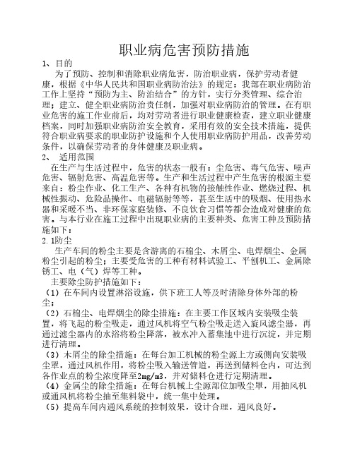 职业病危害预防措施1