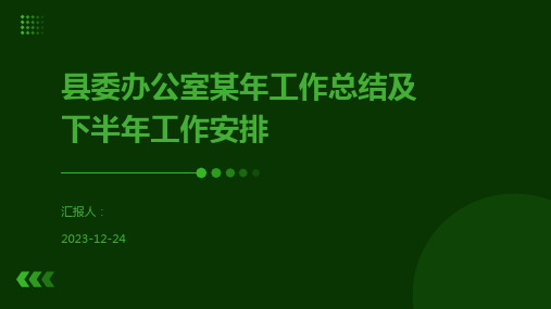 县委办公室某年工作总结及下半年工作安排