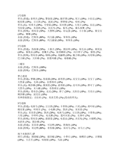 口袋爆炎黑霹雳白PM分布大全