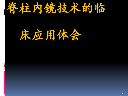 脊柱内镜技术的临床应用 ppt课件