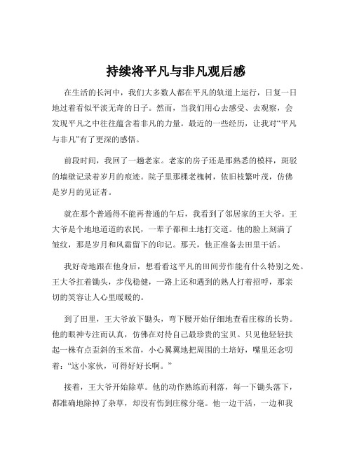 持续将平凡与非凡观后感