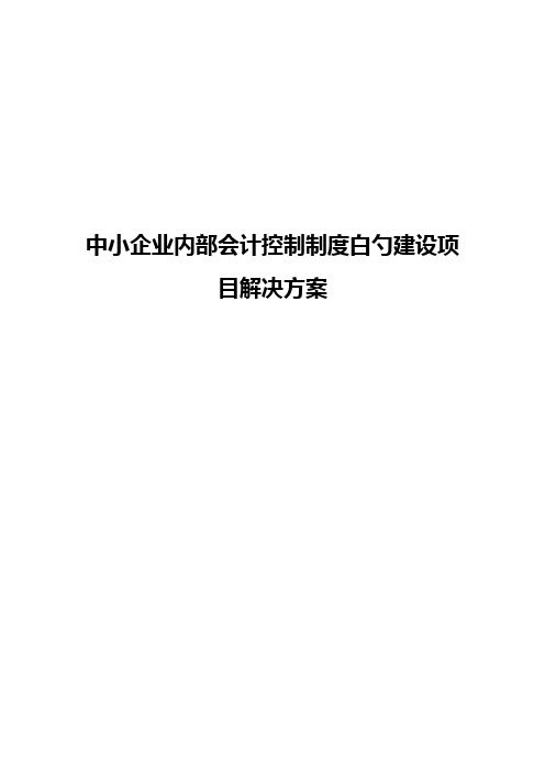 【精撰版】中小企业内部会计控制制度的建设项目解决方案