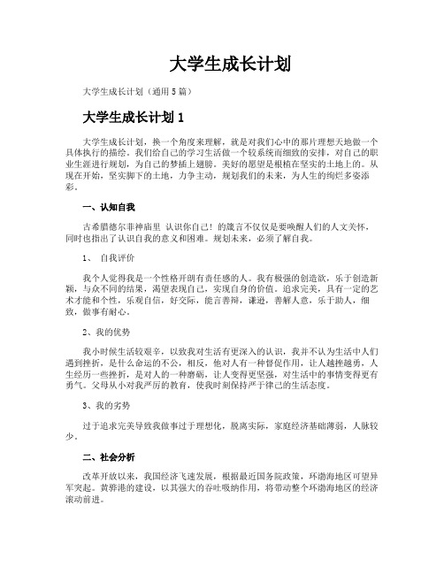 大学生成长计划