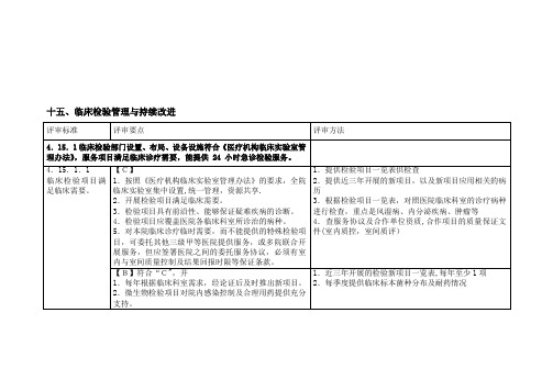 二级医院评审细则-临床检验管理与持续改进