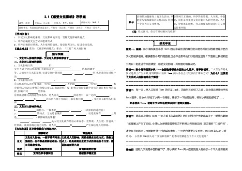 2.1《感受文化的影响》导学案