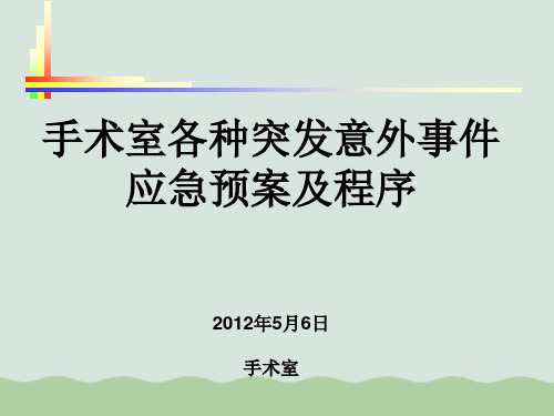 手术室各种突发意外事件应急预案及程序PPT(共44页)