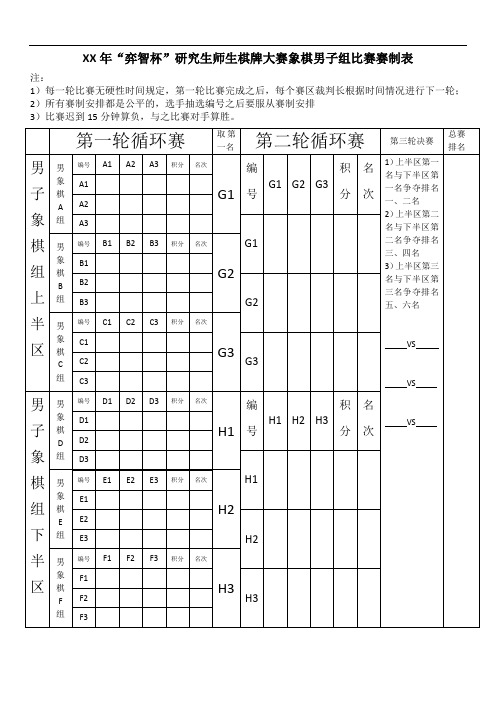 象棋赛制表