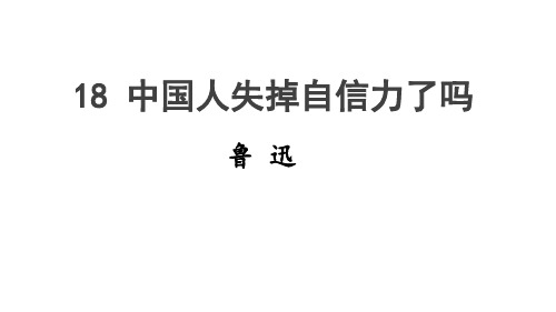 第18课《中国人失掉自信力了吗》课件 2024—2025学年统编版(五四学制)语文九年级上册