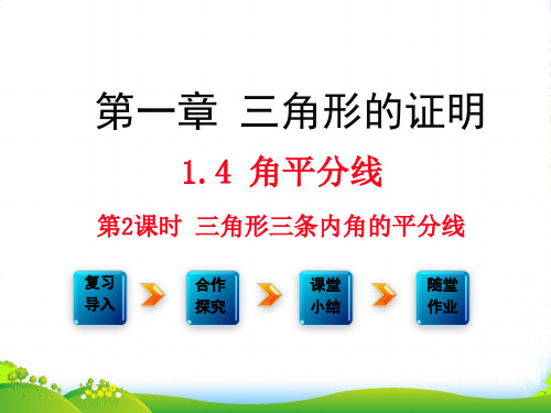 北师大版初中数学8年级下册1.4 第2课时 三角形三条内角的平分线-优课件