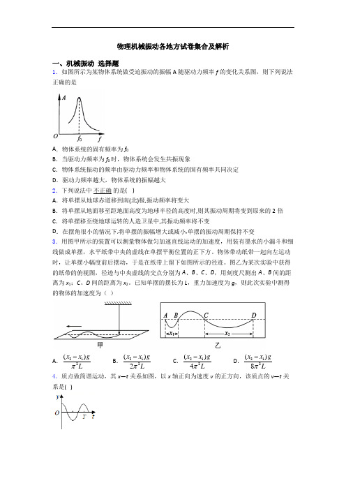 物理机械振动各地方试卷集合及解析