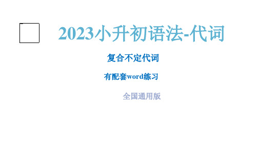 小升初英语语法-代词复合不定代词配套word习题全国通用版