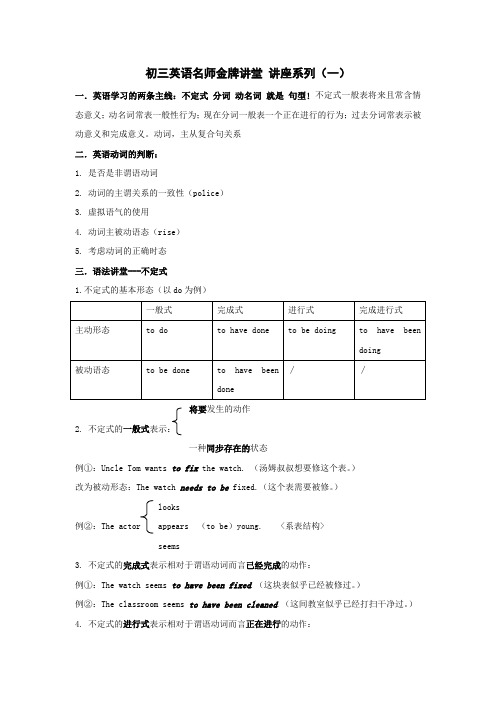 初三英语名师金牌讲堂讲座系列(1-7)